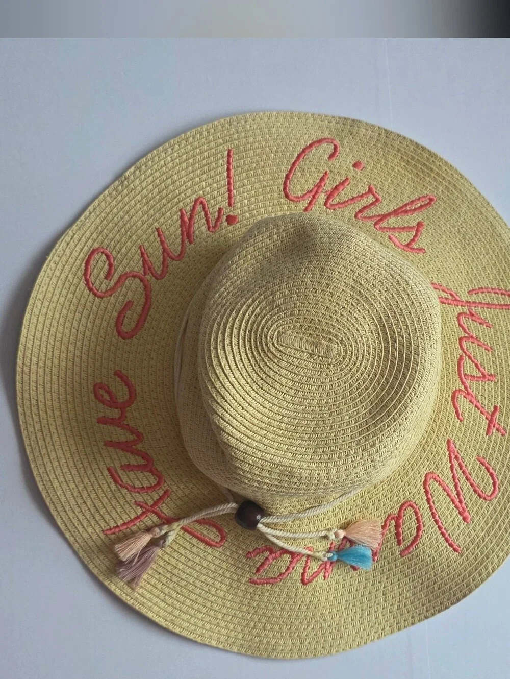 Girls Just Want To Have Sun Disney x Junk Food Clothing Yellow Straw Sun Hat